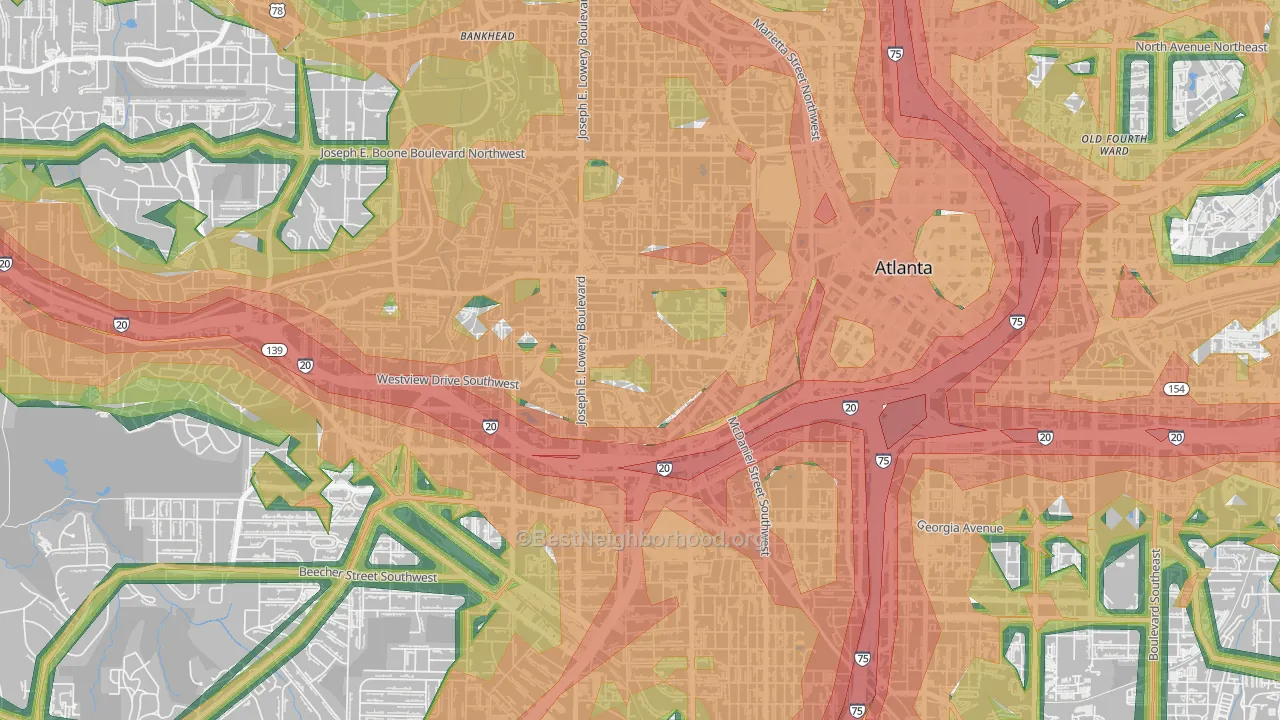 University Center, Atlanta, GA Map of Noise Levels in University Center