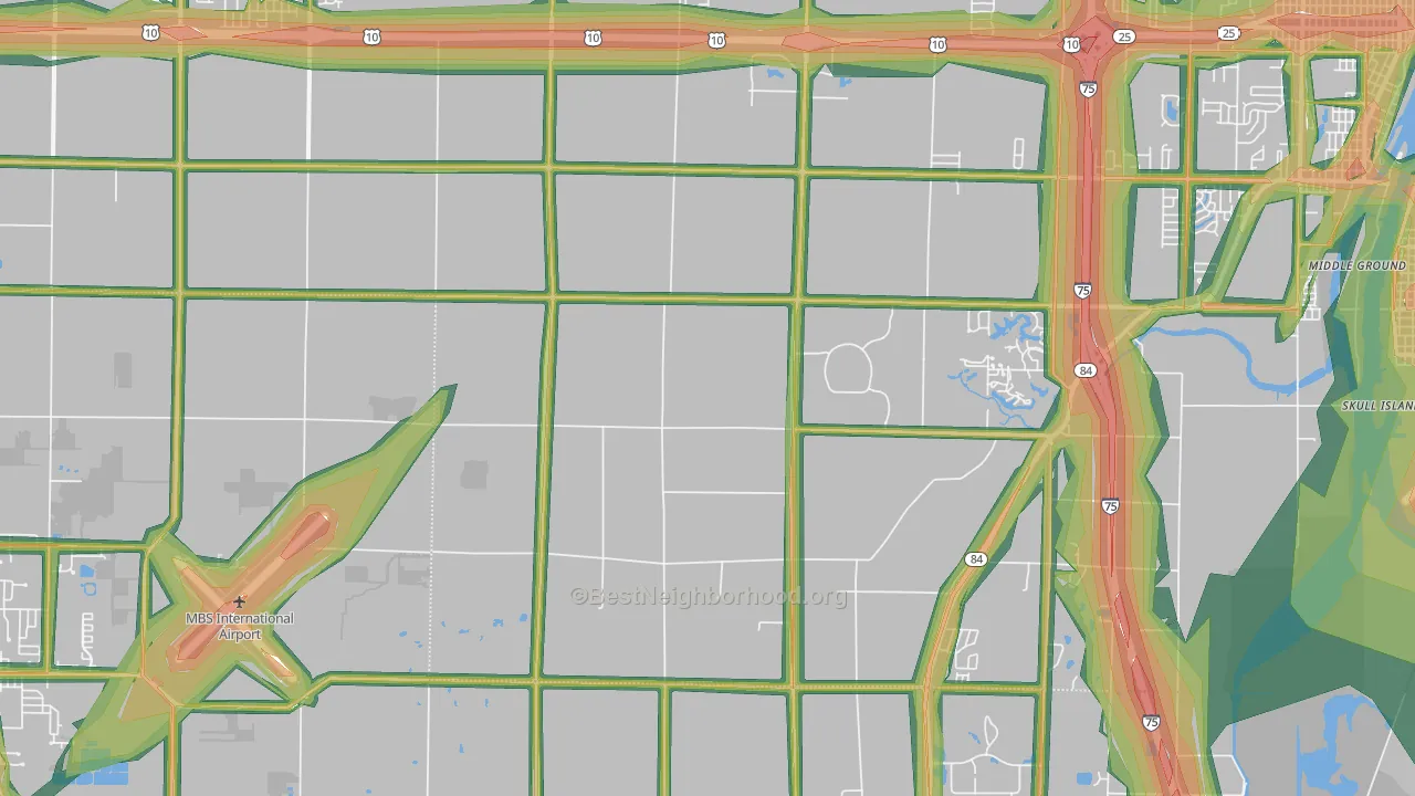 University Center, MI Map of Noise Levels in University Center