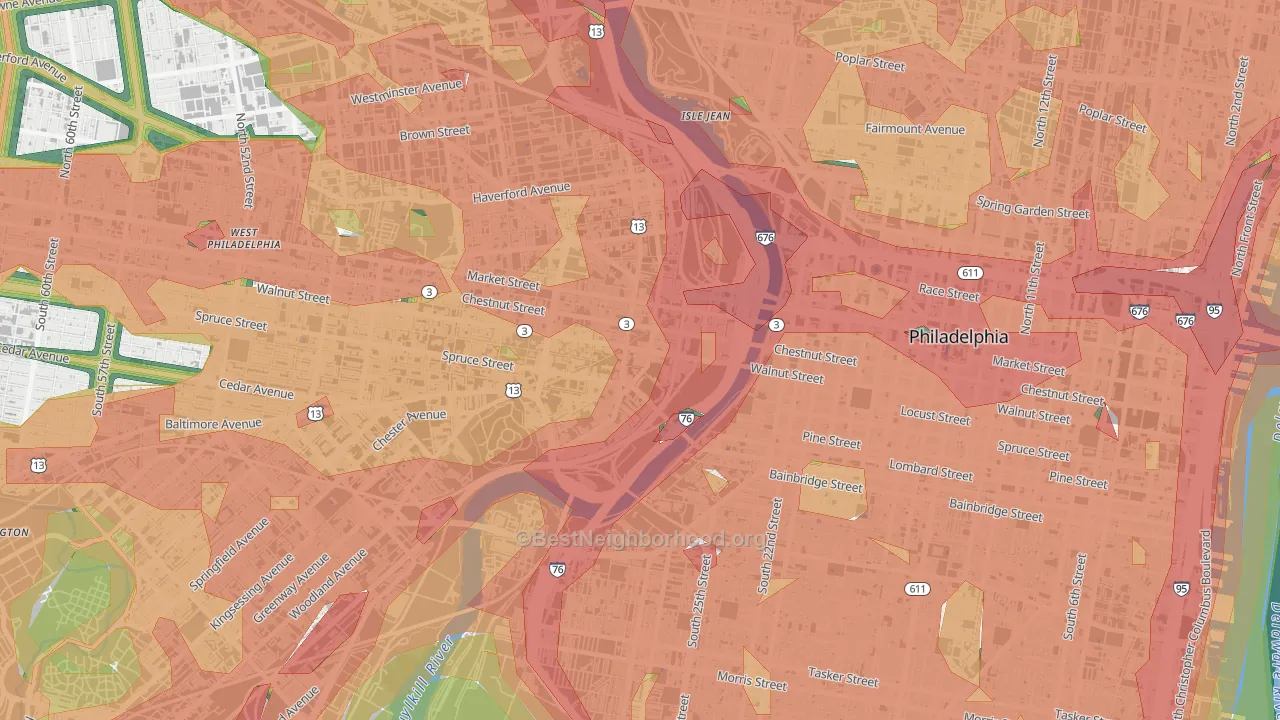 University City, Philadelphia, PA Map of Noise Levels in University City