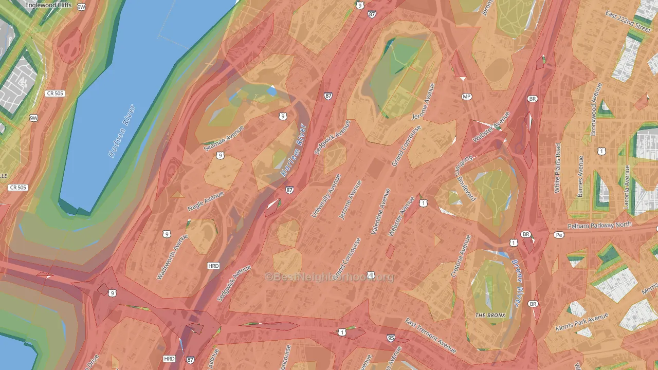 University Heights, Bronx, NY Map of Noise Levels in University Heights