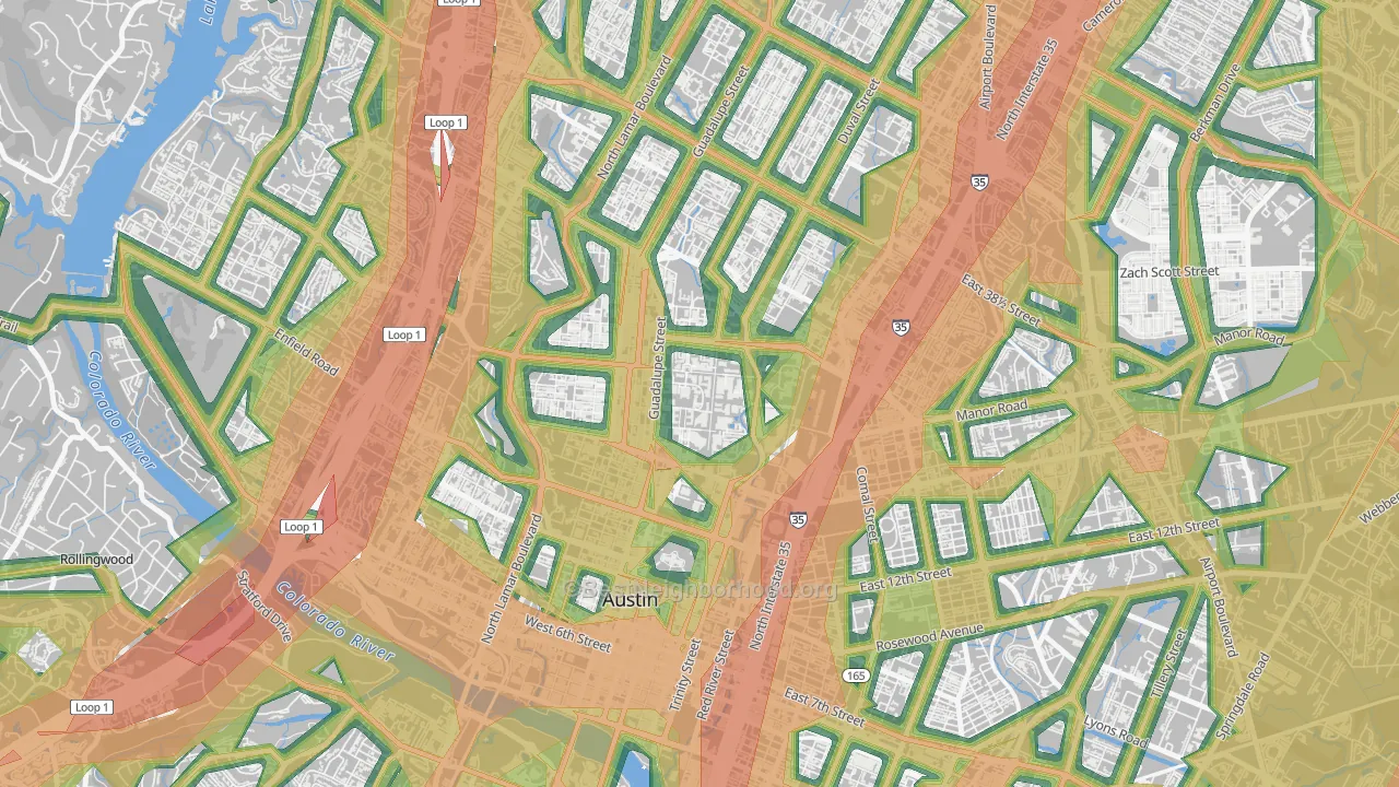University Of Texas, Austin, TX Map of Noise Levels in University Of Texas