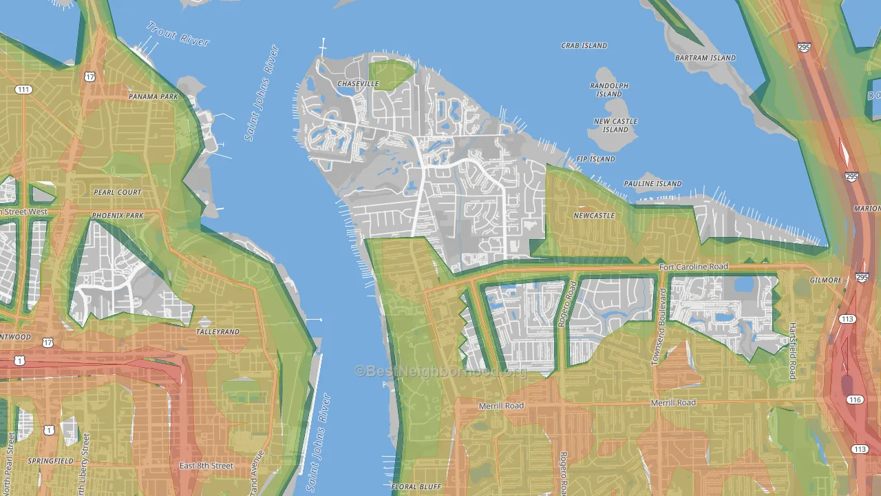 University Park-Jacksonville, Jacksonville, FL Map of Noise Levels in University Park-Jacksonville