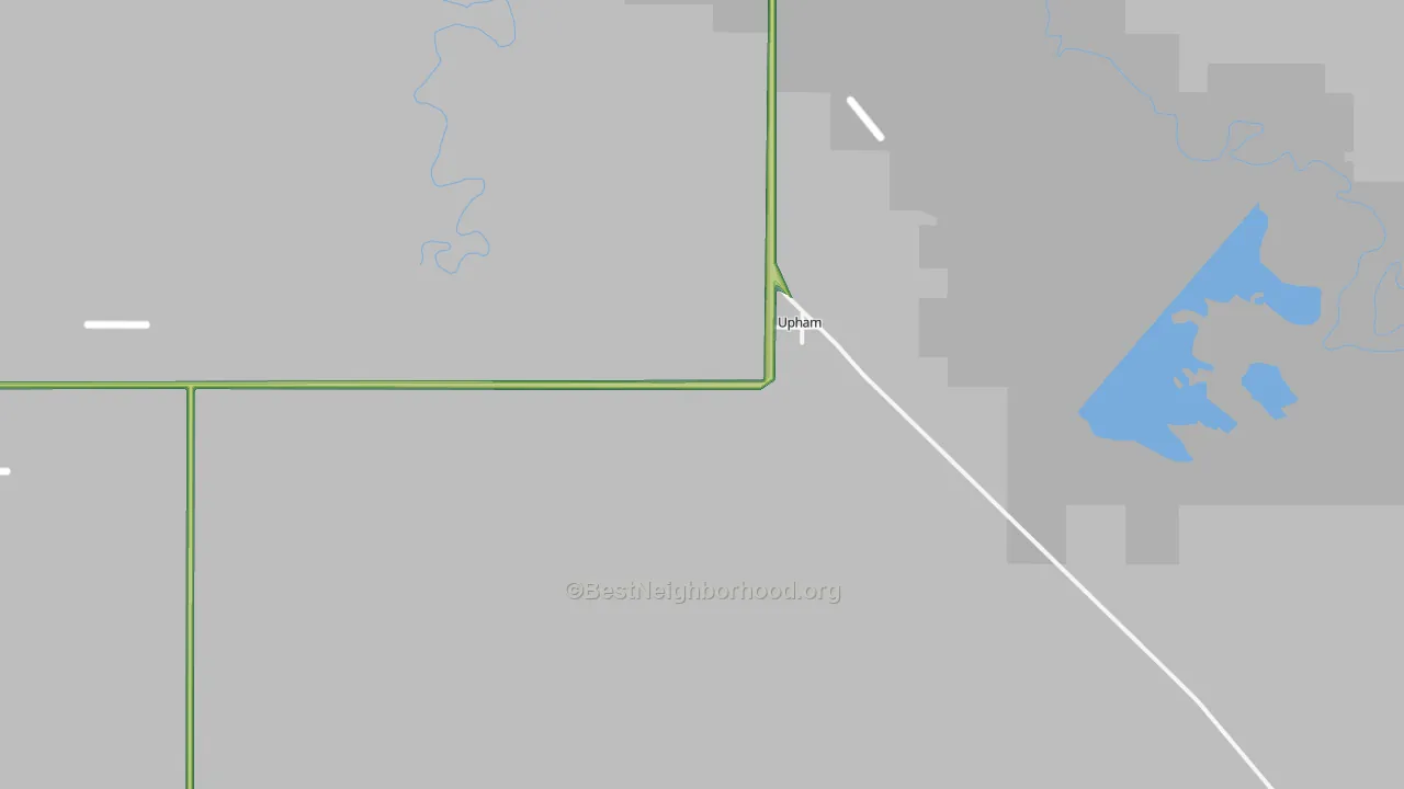 Upham, ND Map of Noise Levels in Upham