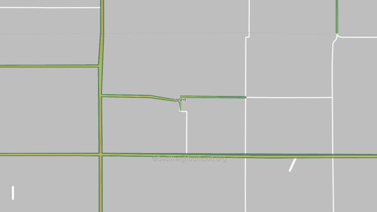 Upland, NE Map of Noise Levels in Upland