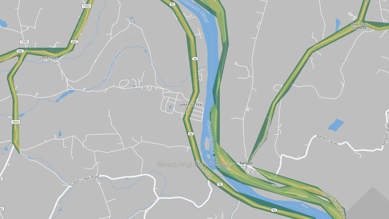 Upper Exeter, PA Map of Noise Levels in Upper Exeter