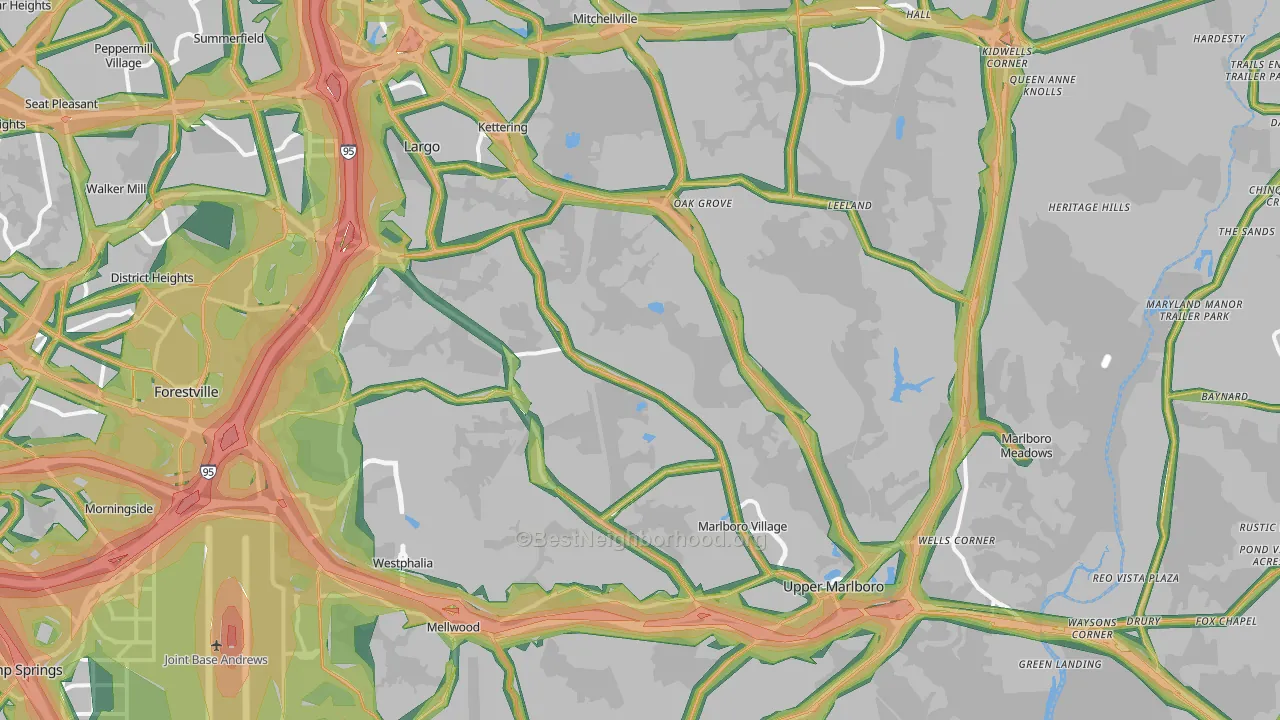 Upper Marlboro, MD Map of Noise Levels in Upper Marlboro