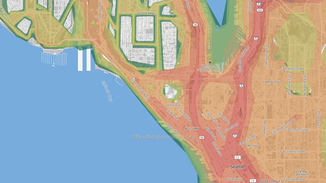 Uptown, Seattle, WA Map of Noise Levels in Uptown