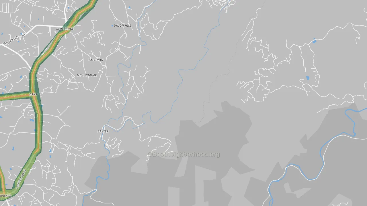 Upward, NC Map of Noise Levels in Upward