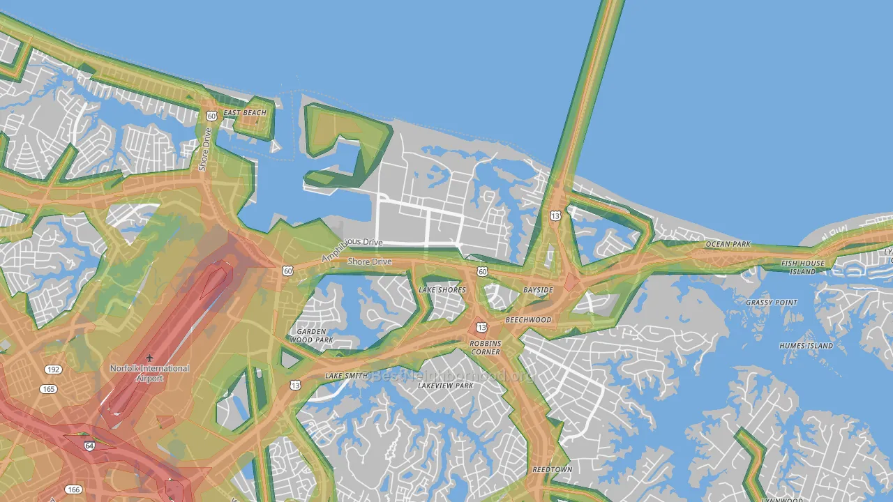 US Navy Little Creek Amphibious Base, Norfolk, VA Map of Noise Levels in US Navy Little Creek Amphibious Base