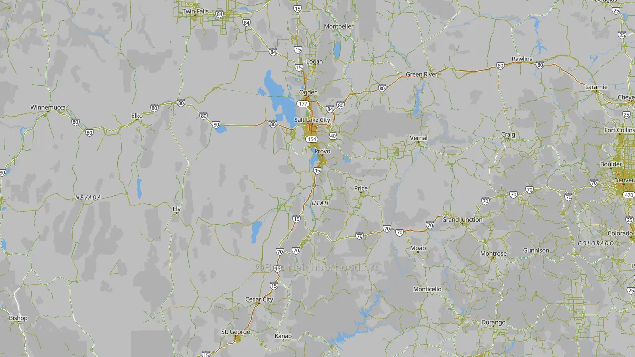 Utah Map of Noise Levels in Utah