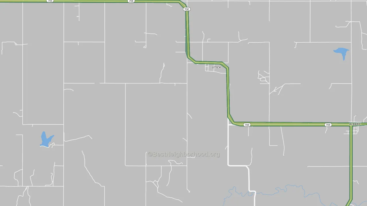 Utica, OK Map of Noise Levels in Utica