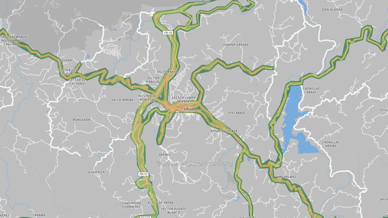 Utuado, PR Map of Noise Levels in Utuado
