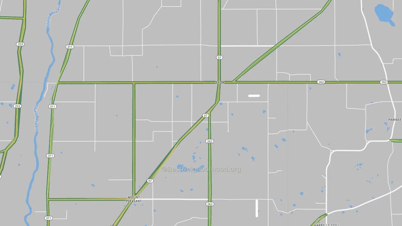 Vada, GA Map of Noise Levels in Vada