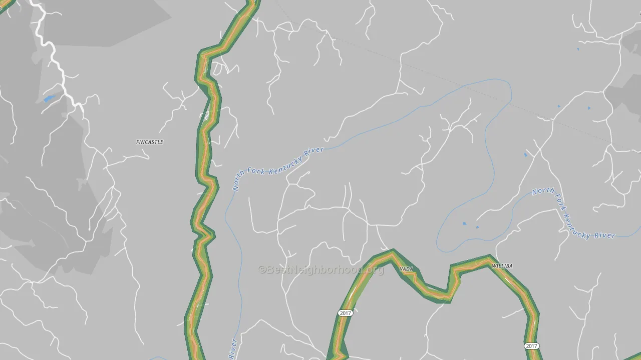 Vada, KY Map of Noise Levels in Vada