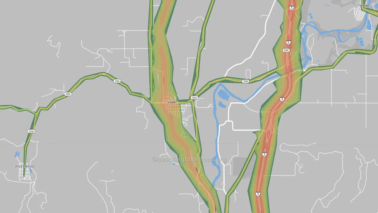 Vader, WA Map of Noise Levels in Vader
