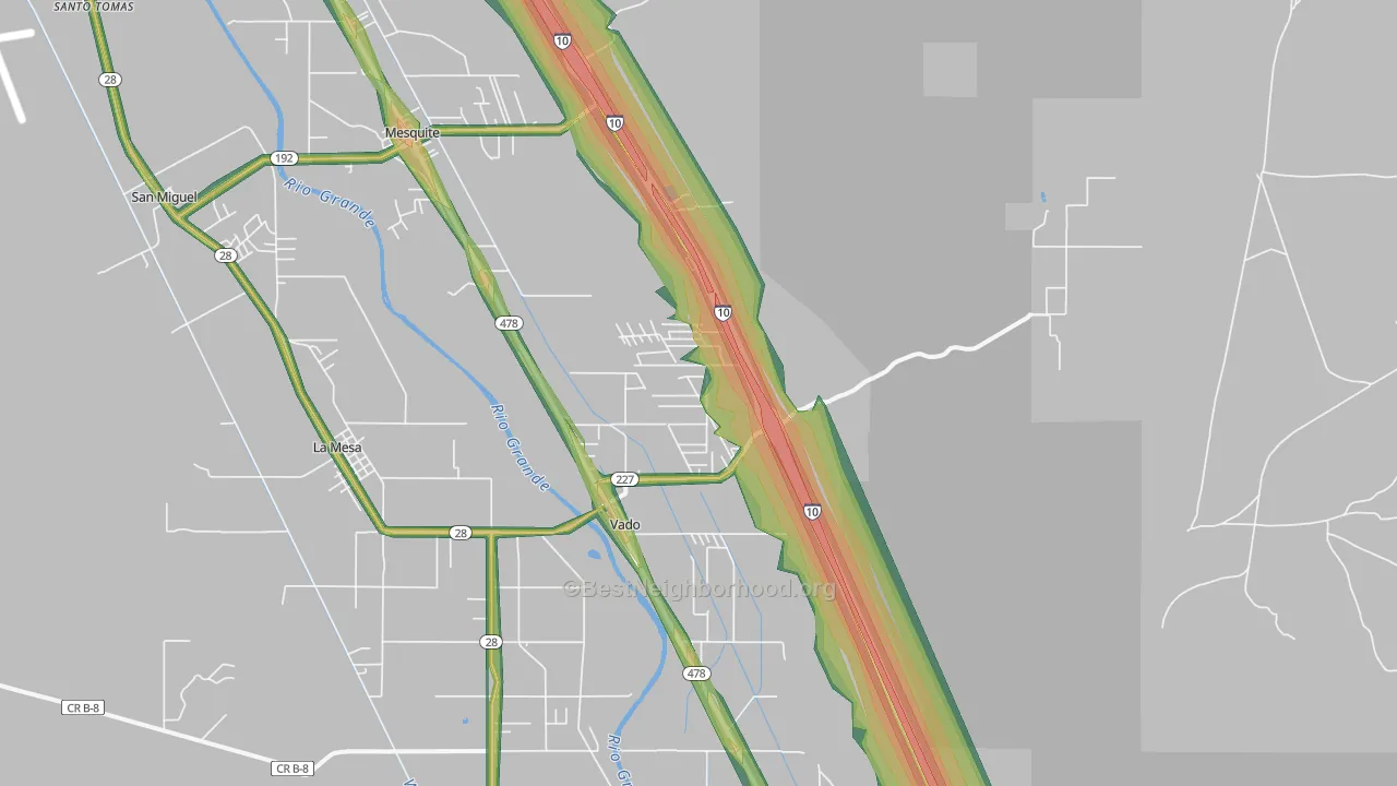 Vado, NM Map of Noise Levels in Vado