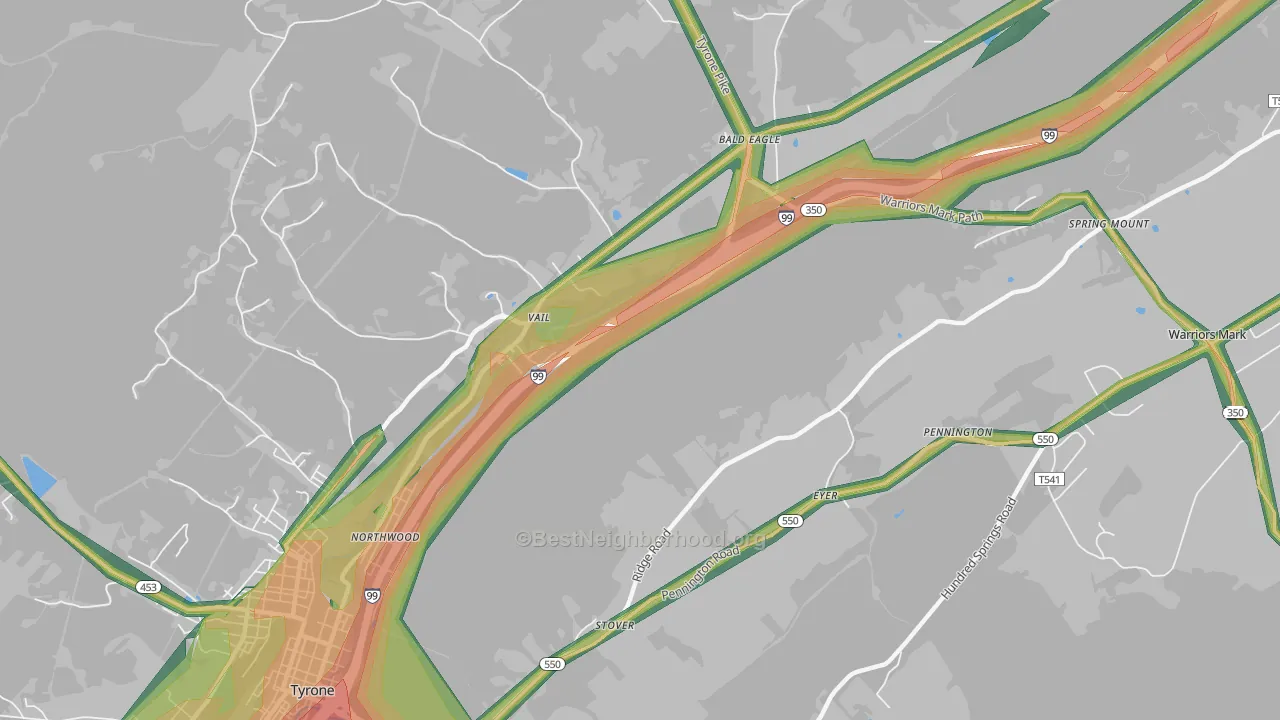 Vail, PA Map of Noise Levels in Vail