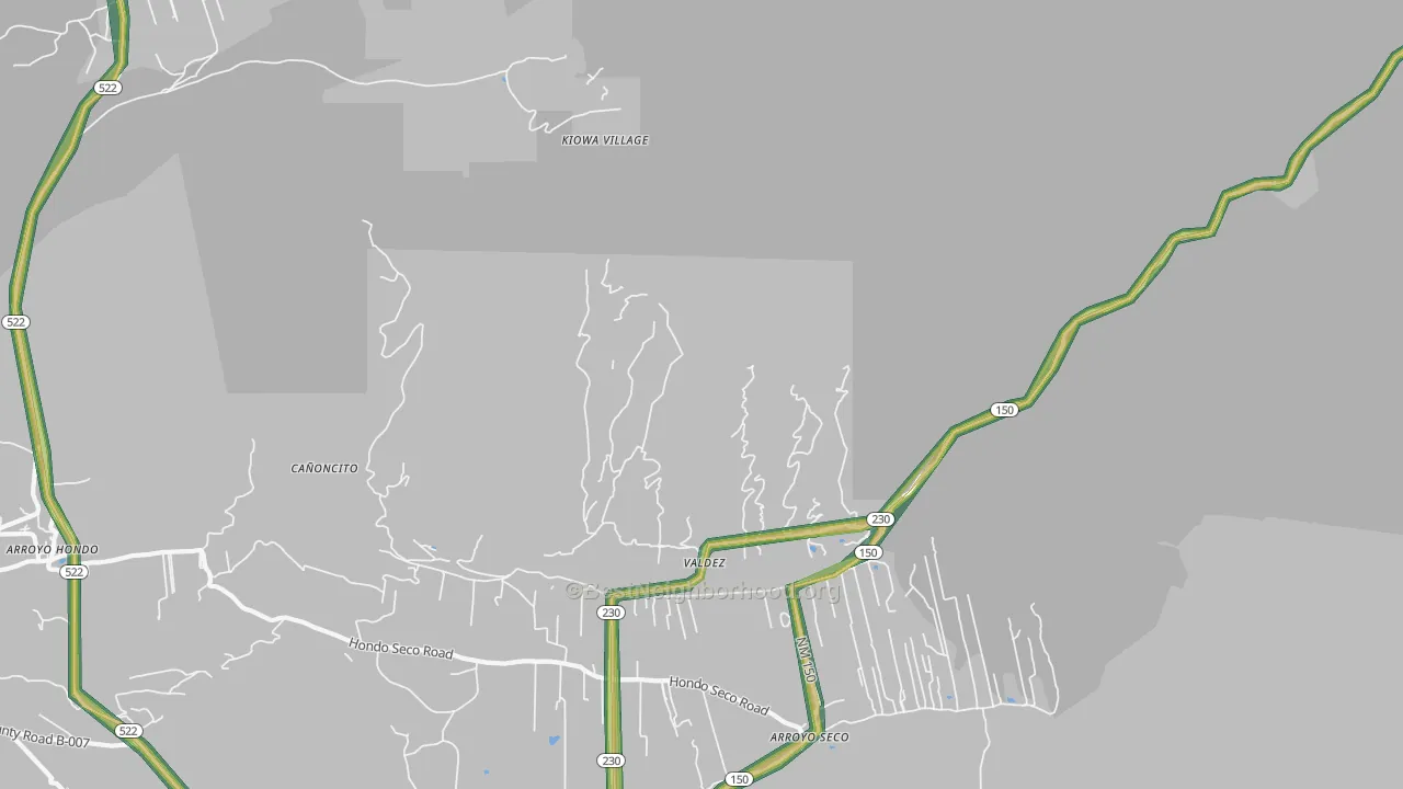 Valdez, NM Map of Noise Levels in Valdez