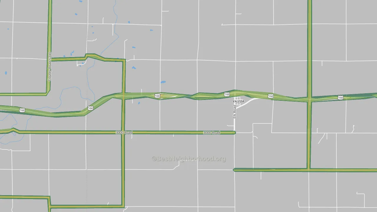 Valeda, KS Map of Noise Levels in Valeda