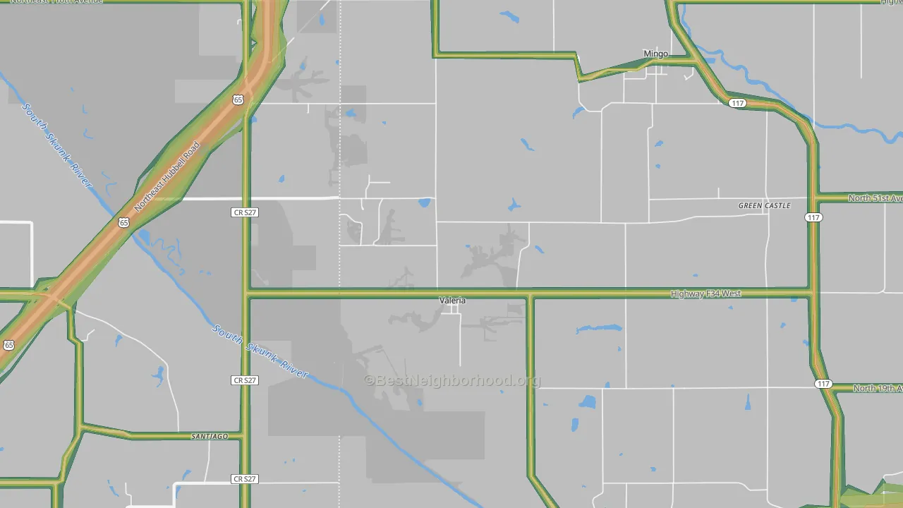 Valeria, IA Map of Noise Levels in Valeria