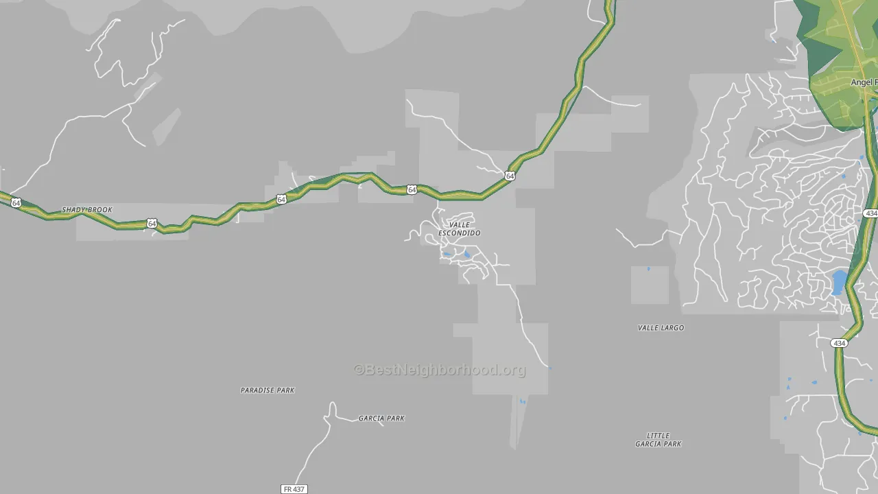 Valle Escondido, NM Map of Noise Levels in Valle Escondido