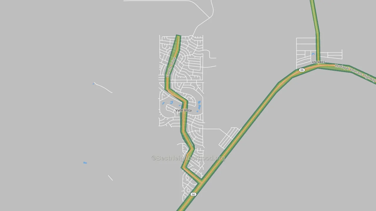 Valle Vista, AZ Map of Noise Levels in Valle Vista
