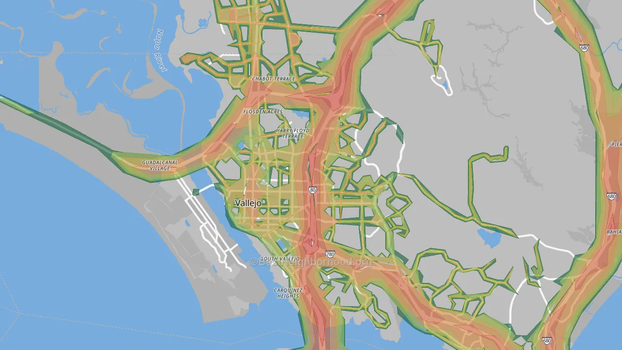 Vallejo, CA Map of Noise Levels in Vallejo