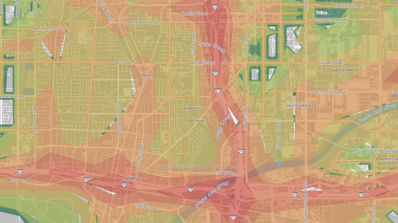Valley College, San Bernardino, CA Map of Noise Levels in Valley College