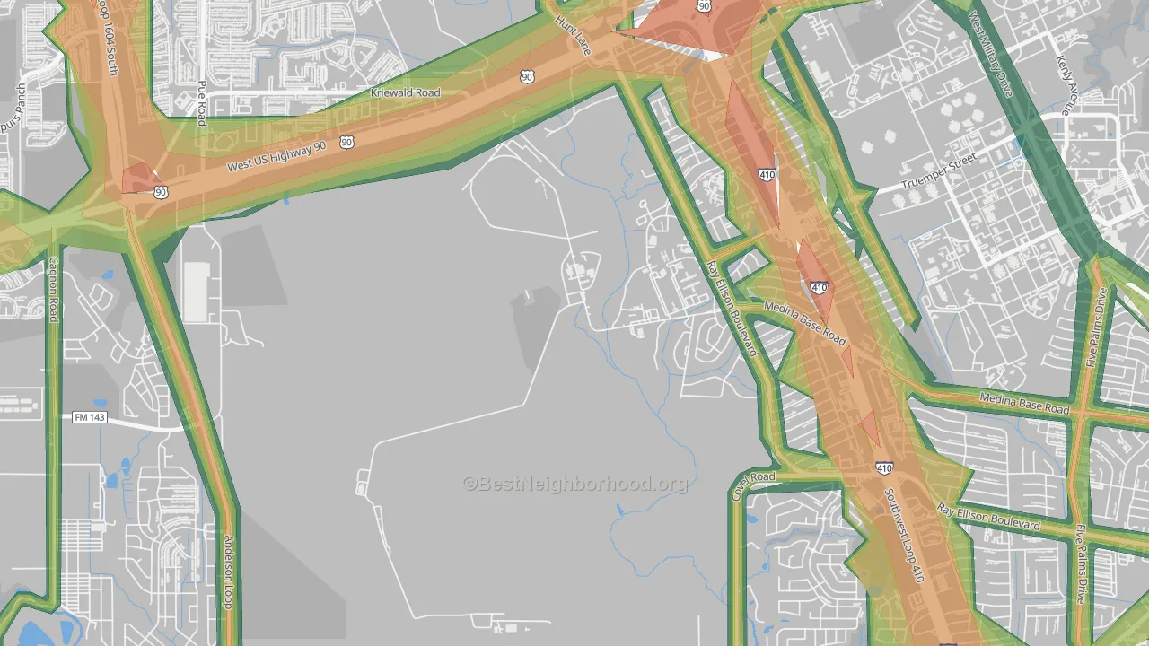 Valley-Hi, TX Map of Noise Levels in Valley-Hi