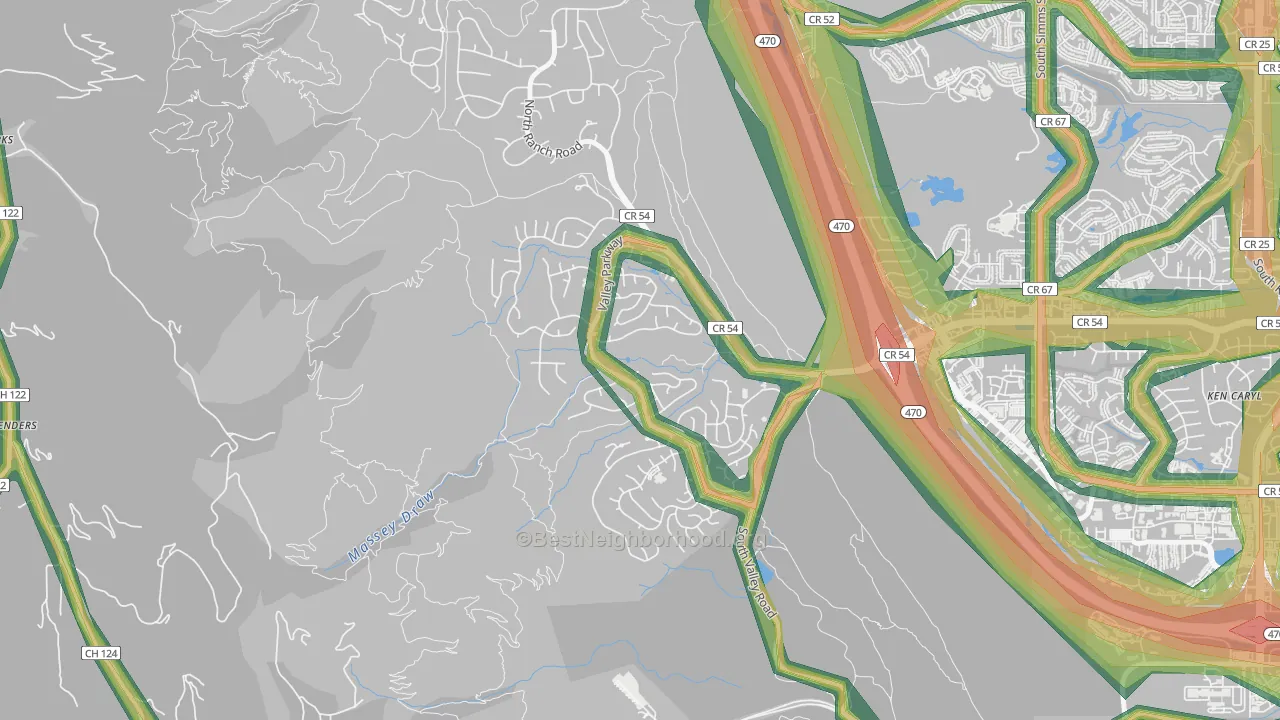 Valley Legacy, Littleton, CO Map of Noise Levels in Valley Legacy