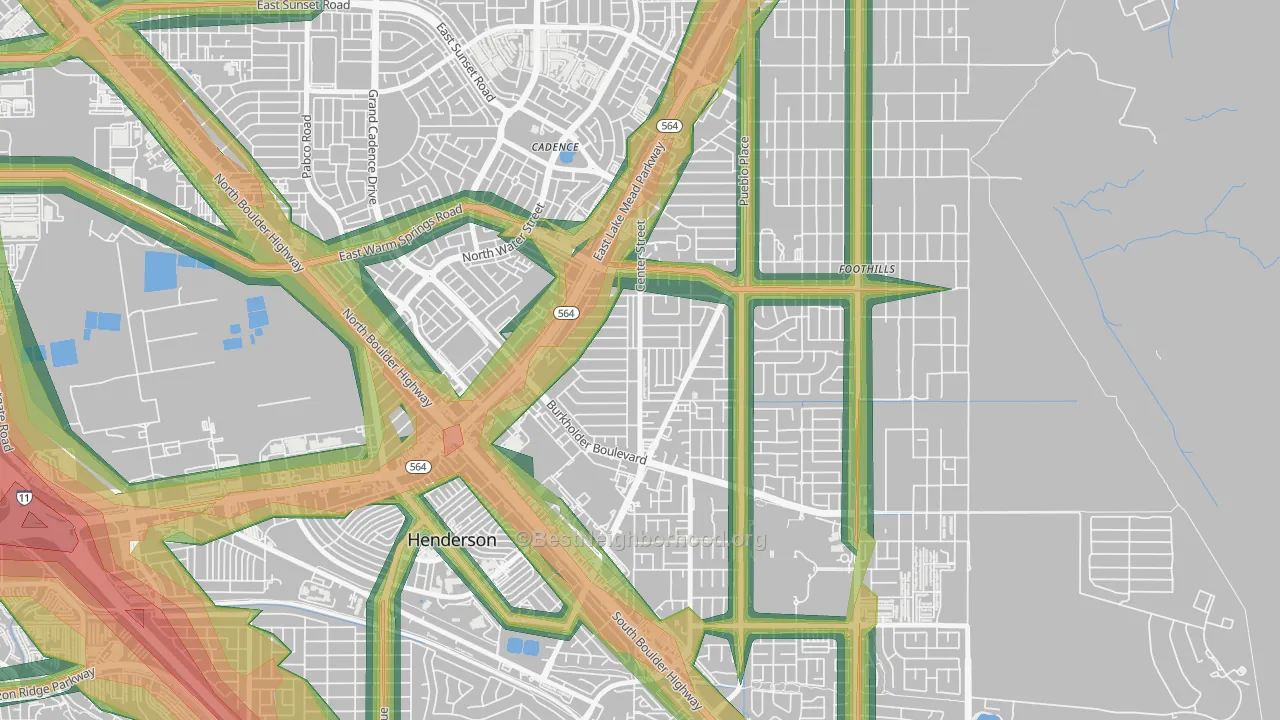 Valley View, Henderson, NV Map of Noise Levels in Valley View