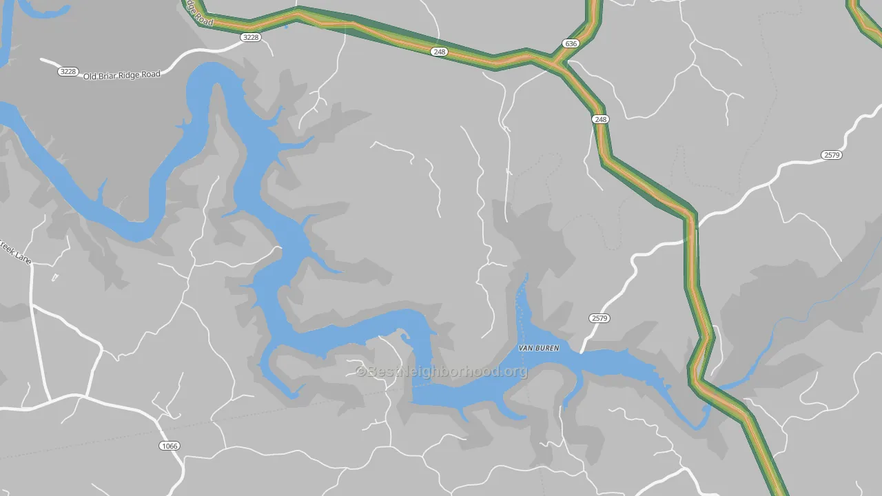 Van Buren, KY Map of Noise Levels in Van Buren