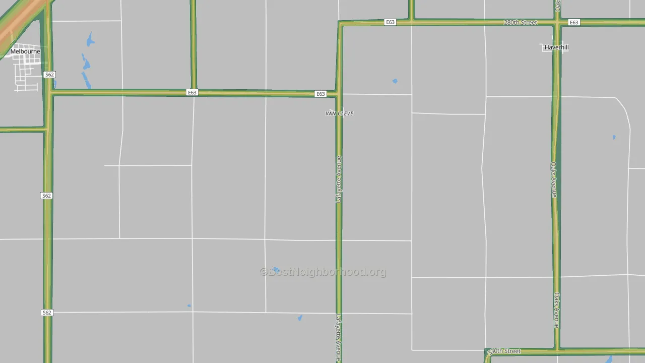 Van Cleve, IA Map of Noise Levels in Van Cleve