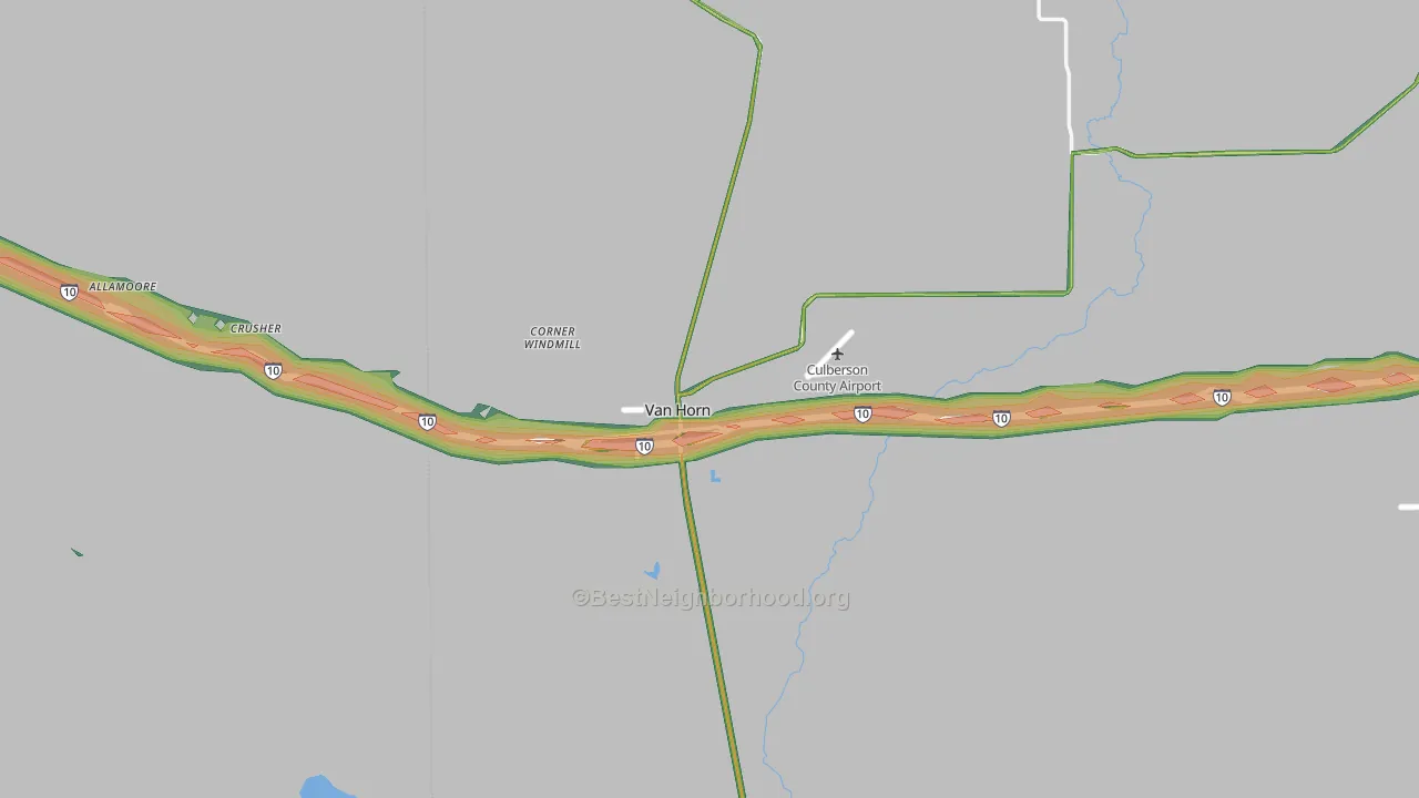 Van Horn, TX Map of Noise Levels in Van Horn