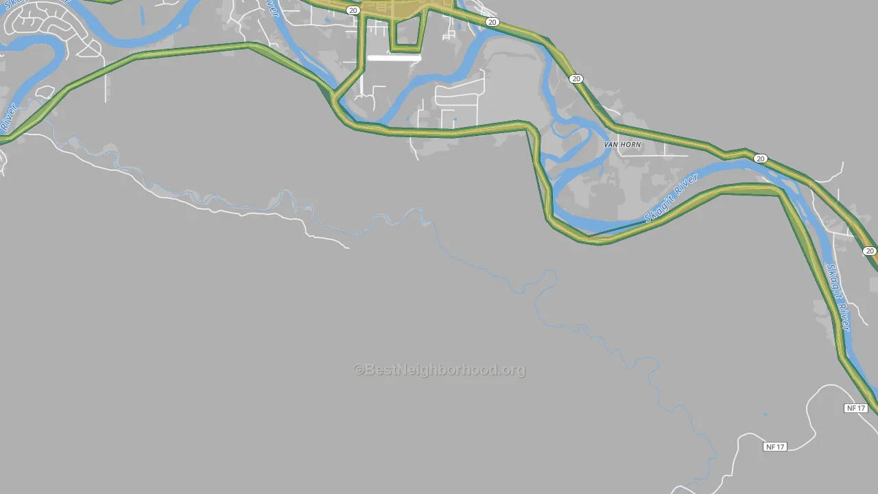 Van Horn, WA Map of Noise Levels in Van Horn