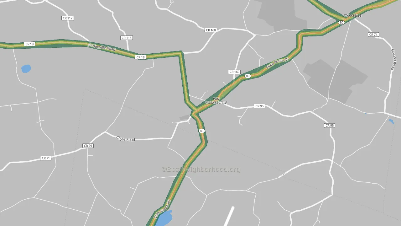 Van Hornesville, NY Map of Noise Levels in Van Hornesville