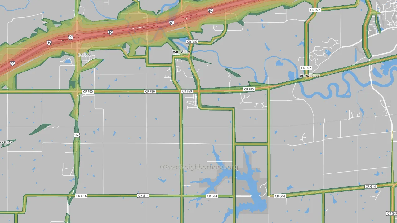 Van Meter, IA Map of Noise Levels in Van Meter