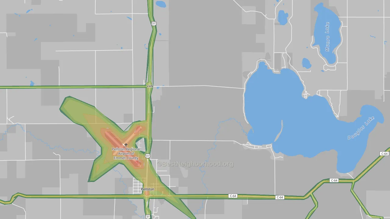 Van, MI Map of Noise Levels in Van
