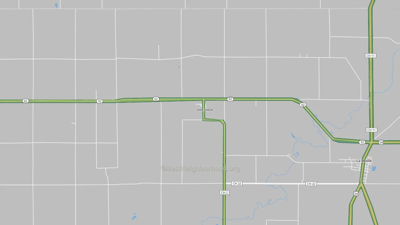Van Orin, IL Map of Noise Levels in Van Orin