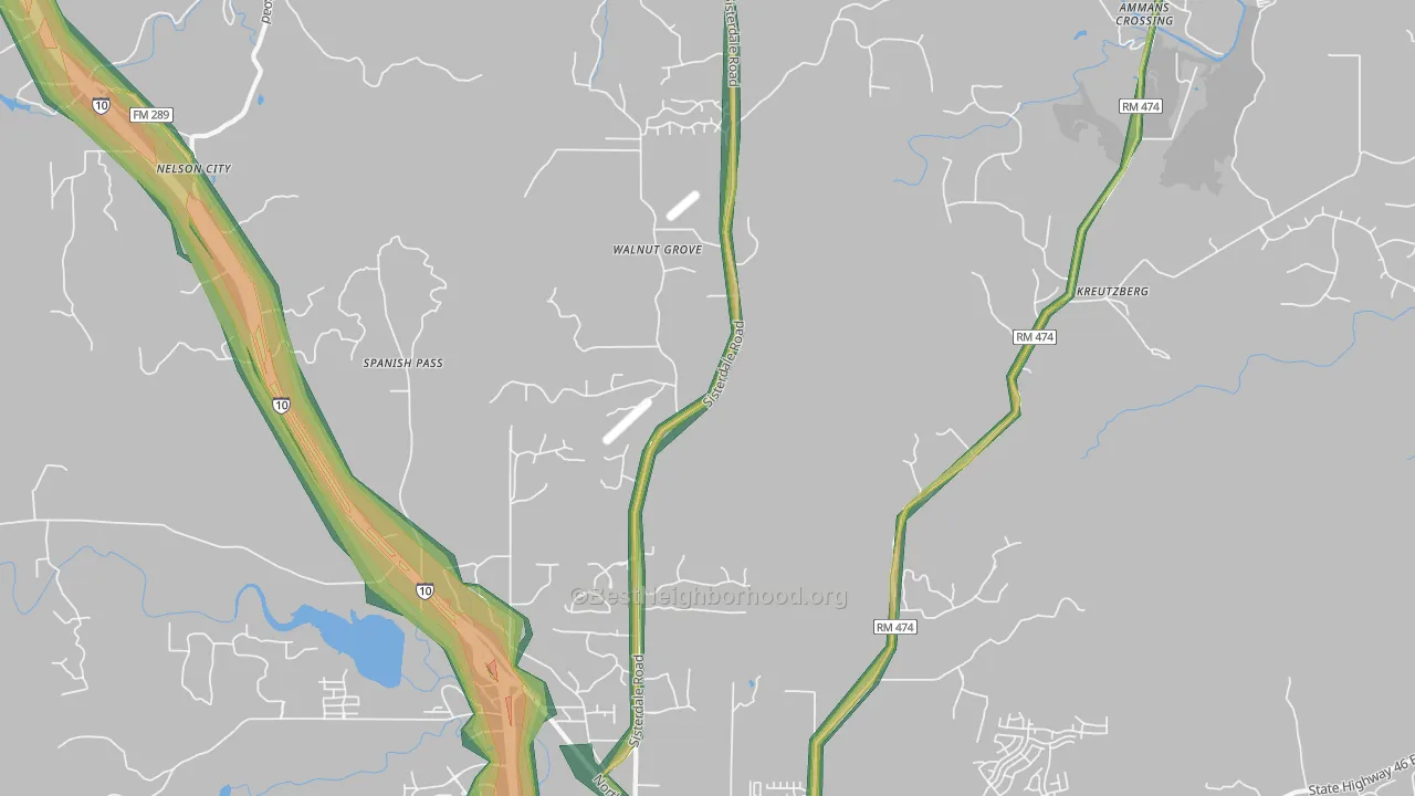 Van Raub, TX Map of Noise Levels in Van Raub