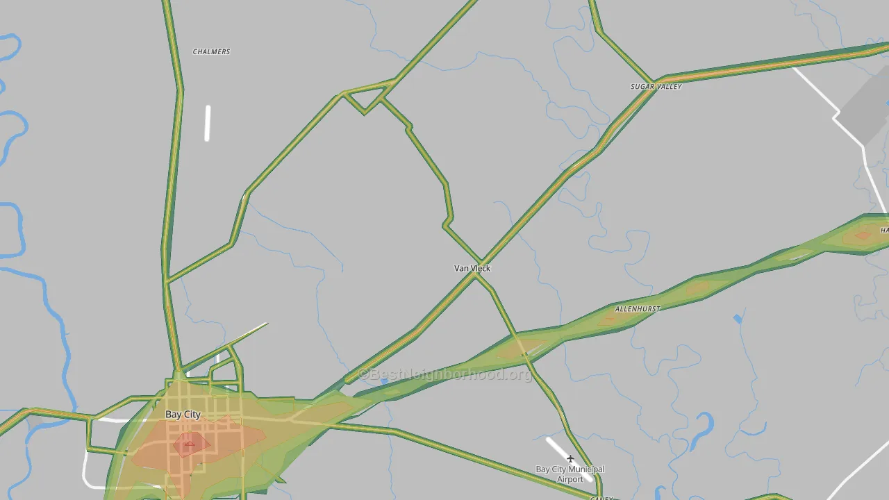 Van Vleck, TX Map of Noise Levels in Van Vleck