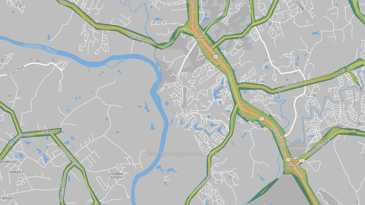Van Wyck, SC Map of Noise Levels in Van Wyck