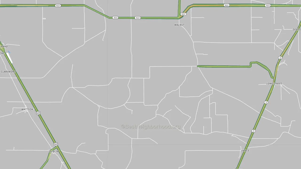Vance, MS Map of Noise Levels in Vance