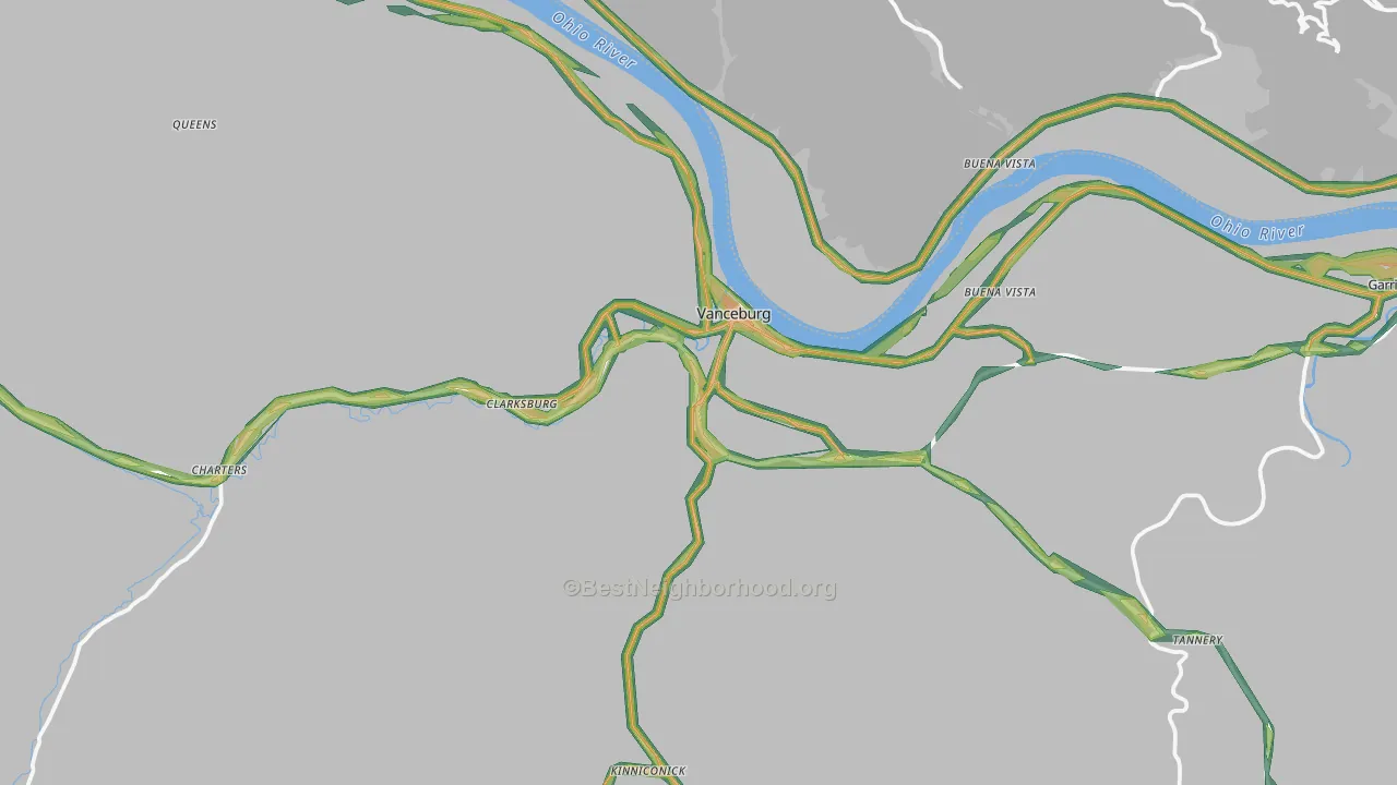 Vanceburg, KY Map of Noise Levels in Vanceburg