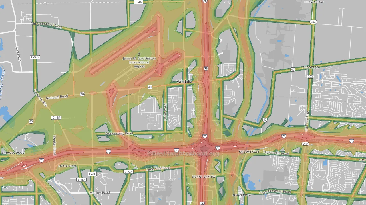 Vandalia, OH Map of Noise Levels in Vandalia