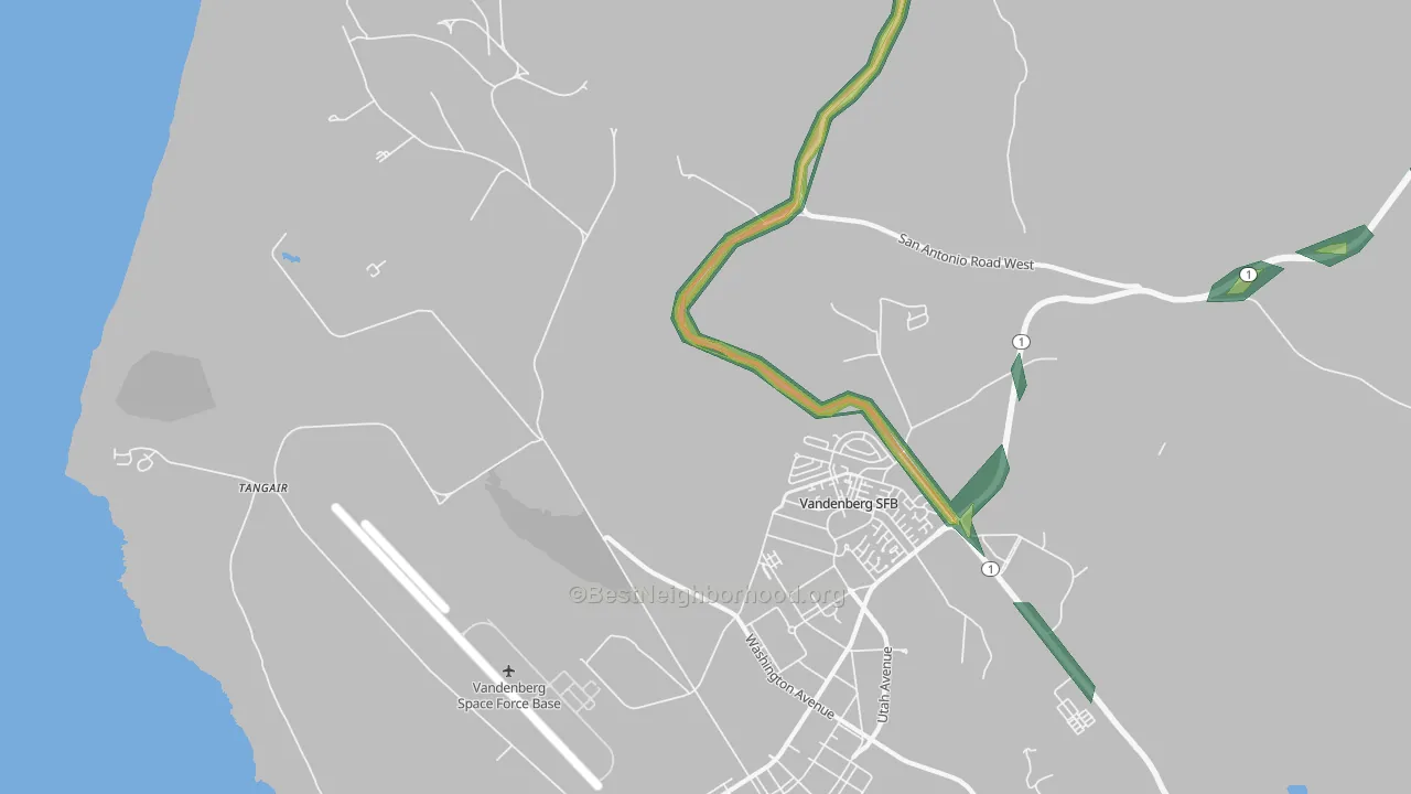 Vandenberg Air Force Base, CA Map of Noise Levels in Vandenberg Air Force Base