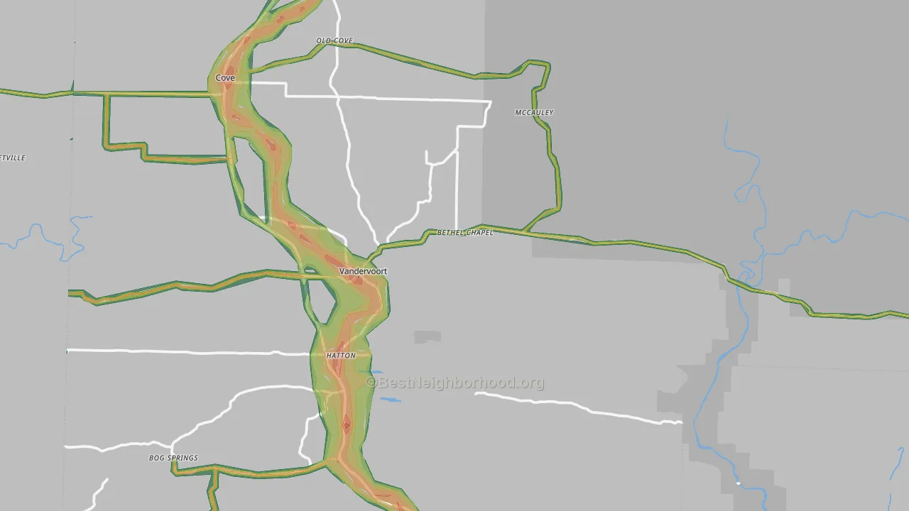 Vandervoort, AR Map of Noise Levels in Vandervoort