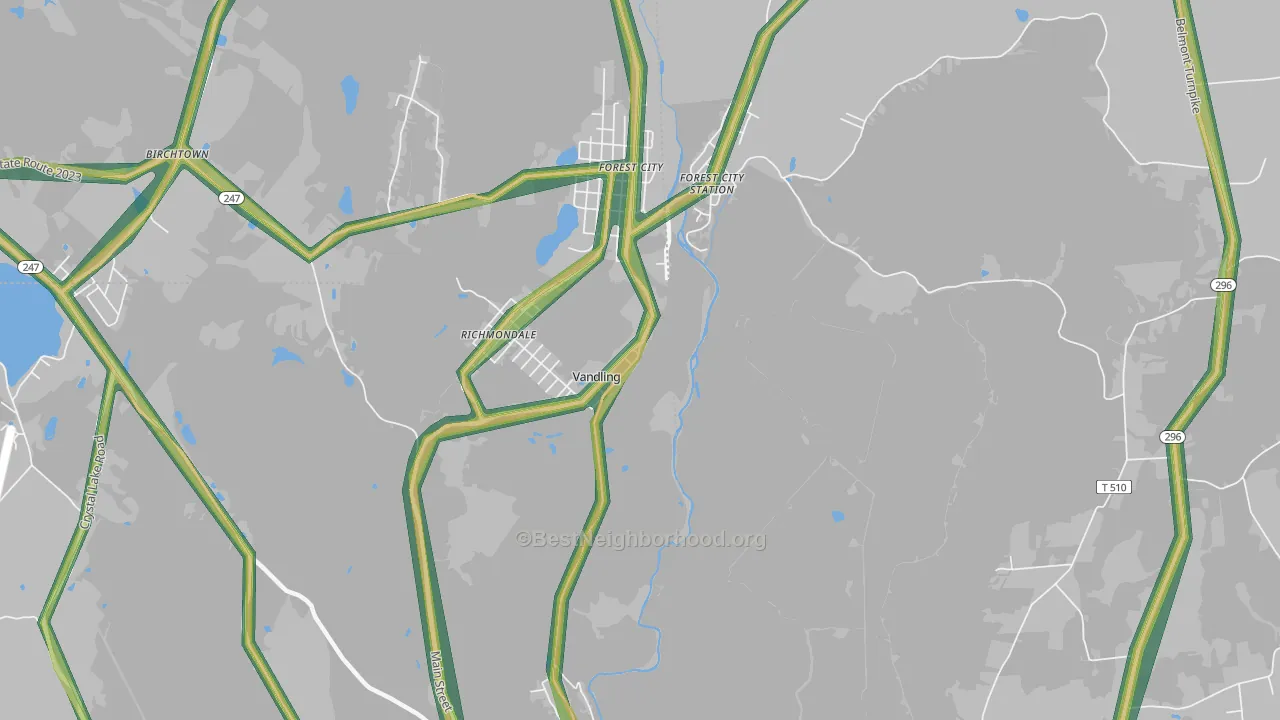 Vandling, PA Map of Noise Levels in Vandling