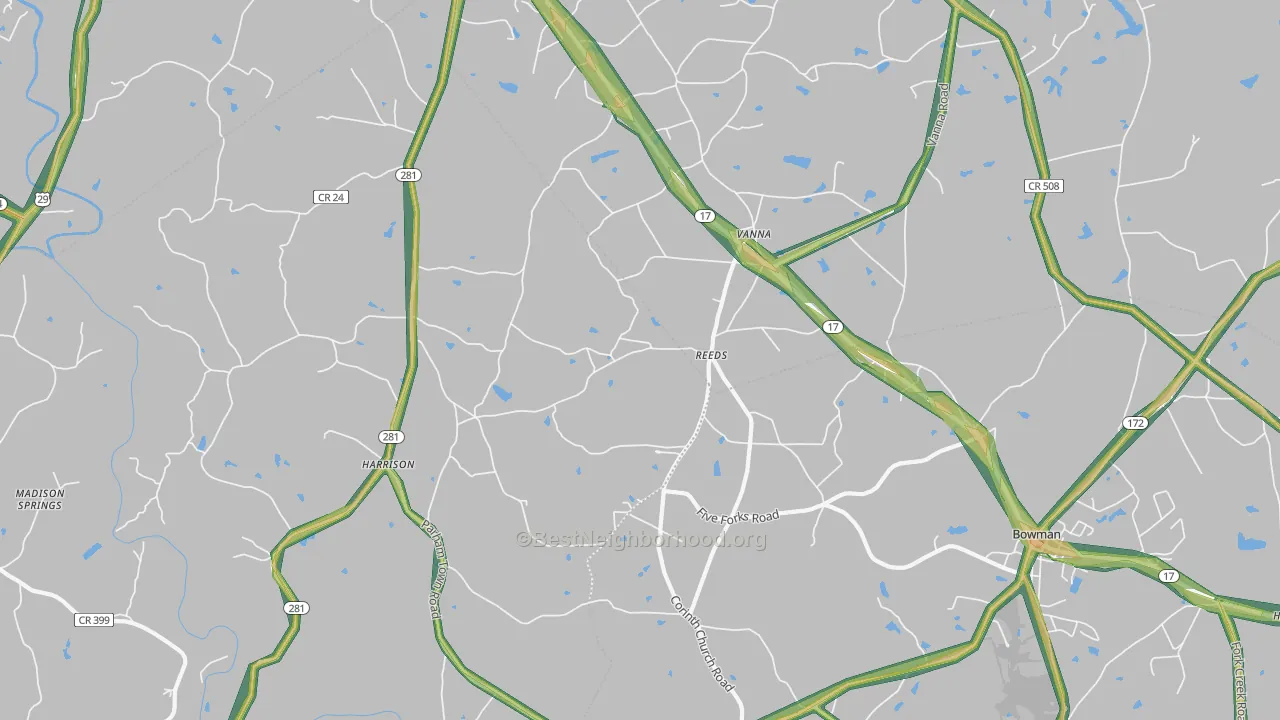 Vanna, GA Map of Noise Levels in Vanna