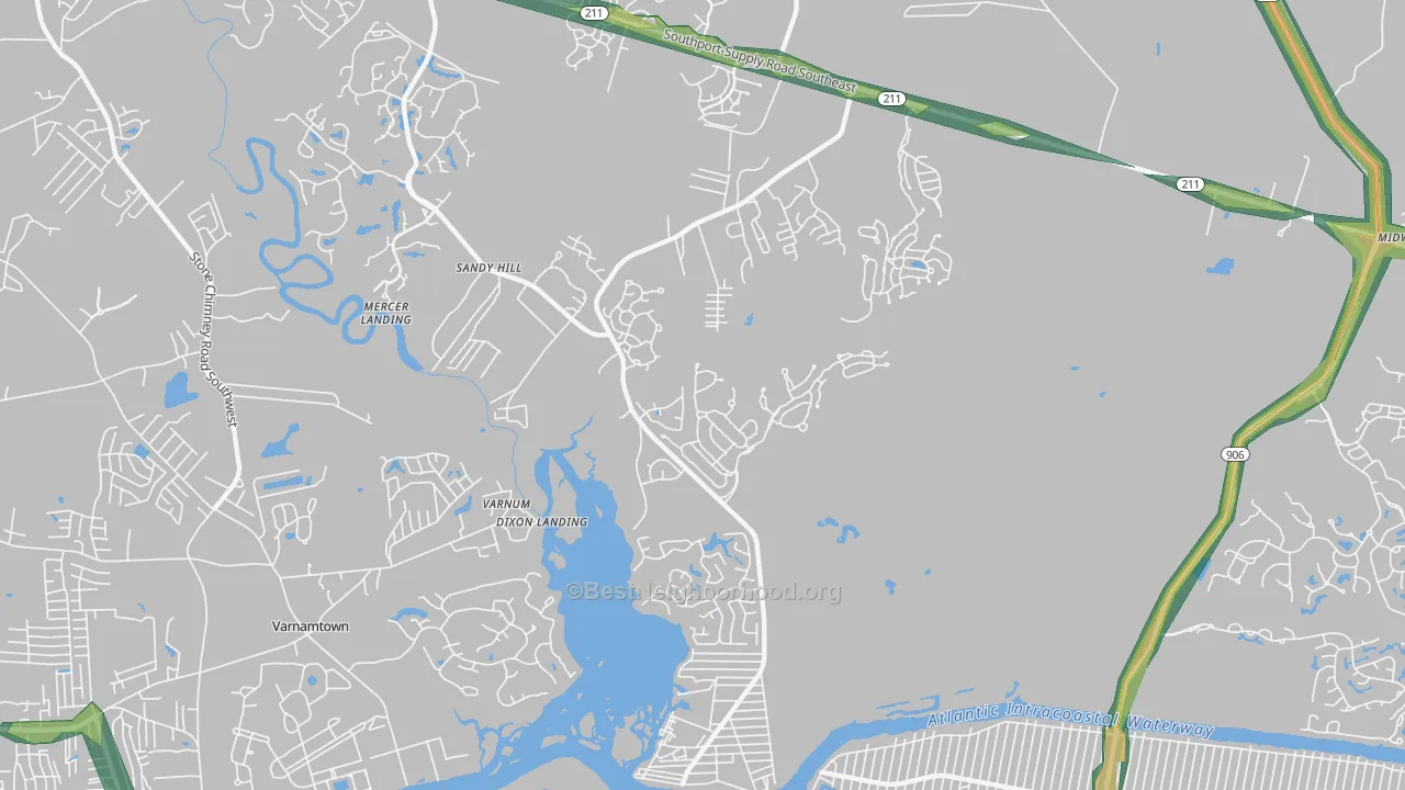 Varnum, NC Map of Noise Levels in Varnum